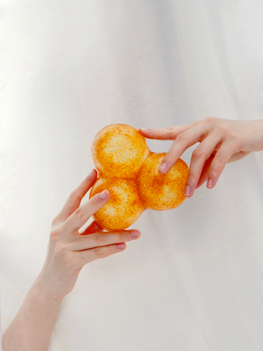 Limited Amount: 3 mandarins. Material: Leftover Rice, Mandarin peel, Sugar, Bee Wax