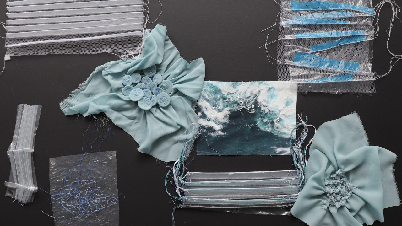 Textile samples inspired by the movement of water