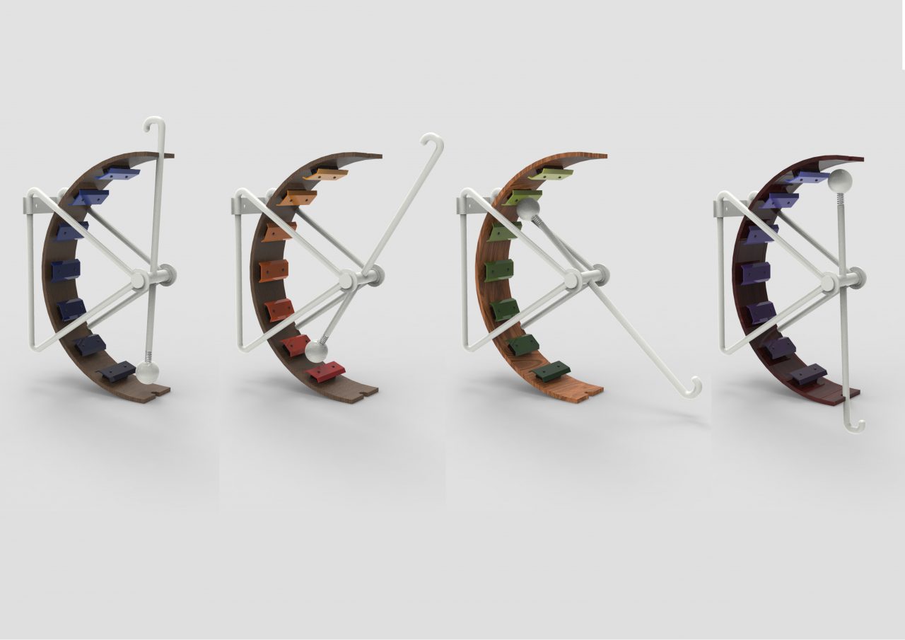 Images displaying the rotation of the beater arm